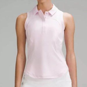 Lululemon Quick-Dry Sleeveless Polo Shirt size 6 NWT light pink